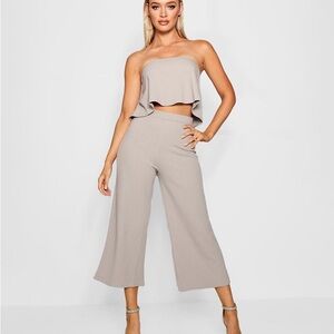 Strapless Top and Culottes Co Ord Set